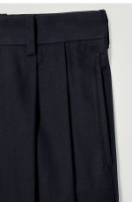 Cotton Pleated Trousers Navy - Image 4