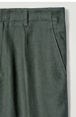 Linen Tapered Pants Green - Image 4