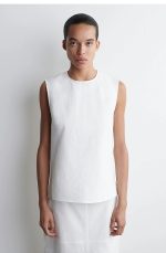 Cotton Sleeveless Shirt White