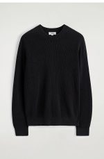 Cotton Crew-Neck Pullover Black - Image 4