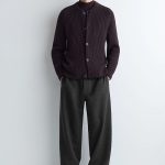 Wool Round-Neck Cardigan Red