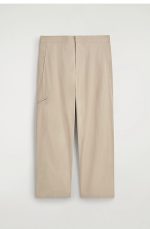 Cotton Straight Trousers Beige - Image 4