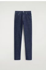 Slim High Waist Cropped Denim Dark Blue - Image 4