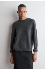 Cashmere Round-Neck Sweater Gray