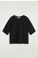 Knitted T-Shirt Black - Image 3