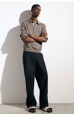 Cotton Wide-Leg Pants Black - Image 2