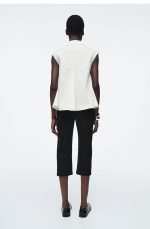 Cotton Sleeveless Shirt White - Image 3