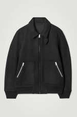 Wool Collared Jacket Black - Image 3