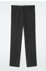 Wool Slim Trousers Black - Image 4