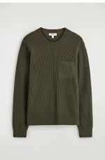 Wool Round-Neck Sweater Khaki - Image 4