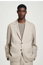 Linen Single-Breasted Jacket