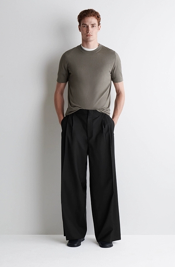 O1CN01l8Zgym1u7vubQTkdA_!!4611686018427380567-0-item_pic Wool Wide-Leg Pants Black - Image 1