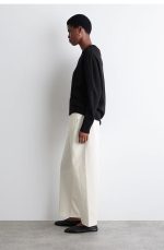 Cotton Barrel Trousers White - Image 2