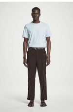 Knitted Round-Neck T-Shirt Blue - Image 2