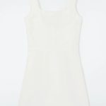 Square-Neck Dress White