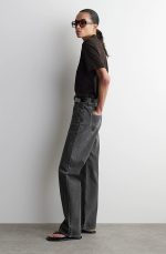 Standard High Waist Straight Denim Retro Washed Black - Image 2
