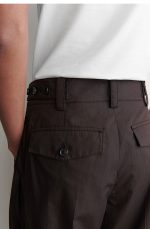 Cotton Pleated Trousers Brown - Image 3