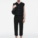 Knitted Collared Vest Black