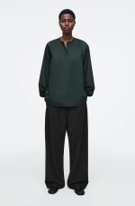 Round-Neck Cardigan Green