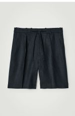 Linen Drawstring Shorts Navy - Image 4