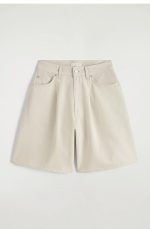 Denim Wide-Leg Shorts White - Image 4