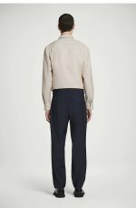 Wool Straight Pants Navy - Image 3