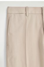 Cotton Straight Pants Beige - Image 5