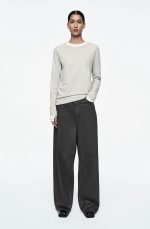 Knitted Round-Neck T-Shirt Gray