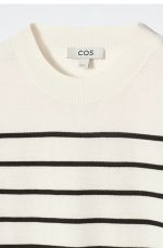 Knitted Round-Neck T-Shirt White - Image 4