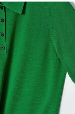 Wool Slim Polo Green - Image 4