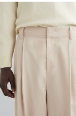 Cotton Pleated Trousers - Image 3