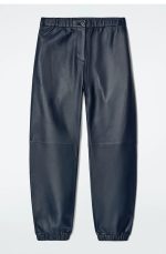 Leather Straight Pants Blue - Image 3