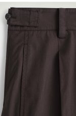Cotton Pleated Trousers Brown - Image 5