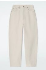 Standard Barrel Mid Waist Denim Beige Spring & Fall Wear Mat - Image 3