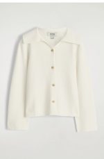 Knitted Collared Jacket - Image 4
