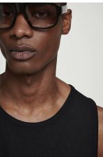 Knitted Round-Neck Vest Black - Image 3