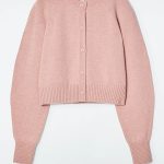 Wool Long-Sleeve Cardigan Pink