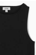 Knitted Round-Neck Vest Black - Image 4