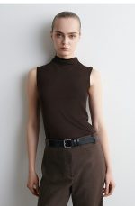 Turtleneck T-Shirt Brown