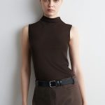 Turtleneck T-Shirt Brown