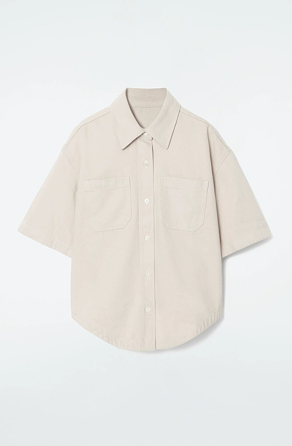 O1CN01posMdr1u7vt753iKg_!!4101595991 Denim Shirt Beige - Image 1