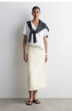 Cotton V-Neck T-Shirt White - Image 2