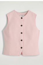 Knitted Round-Neck Vest Pink - Image 4