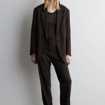 Linen Straight Trousers Brown