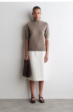Ruched Skirt White
