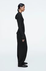Wool Long-Sleeve Hoodie Black - Image 2