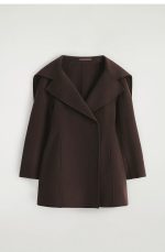 Wool Oversized Coat Brown - Image 3