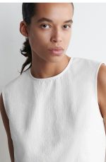 Cotton Sleeveless Shirt White - Image 3