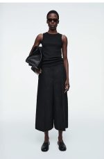 Linen Wide-Leg Pants Black
