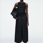 Linen Wide-Leg Pants Black